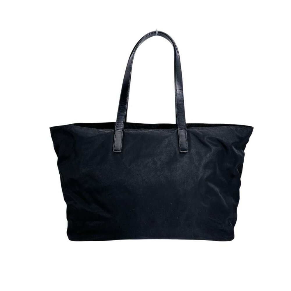 Prada Handbag Triangle Logo Tote Bag Black - Picture 2 of 15